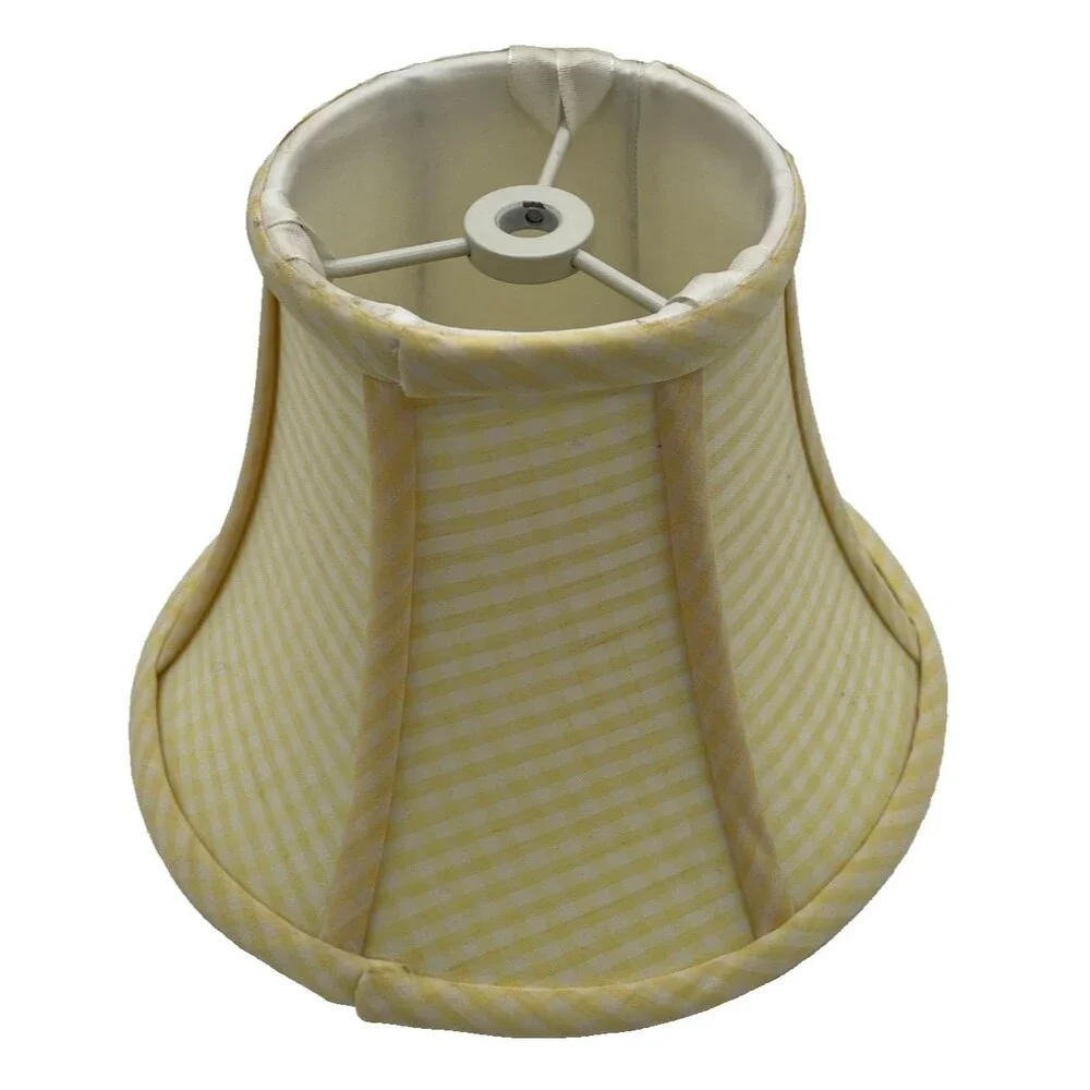 Pottery Barn Kids Yellow Gingham Bell Lamp Shade 6” Height 8” Width